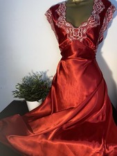 BHS LIQUID  SATIN NEGLIGEE/ NIGHTDRESS RED SIZE 14