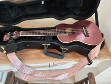 Kala STARDUST Glitter Ukulele Concert With Hard Case Pink Rose Gold