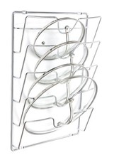 Pan Lid Storage Rack Kitchen Cupboard Cabinet Saucepan Holder 5 Lids Chrome