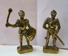 Brass Knights, Pair. 5.5ins /