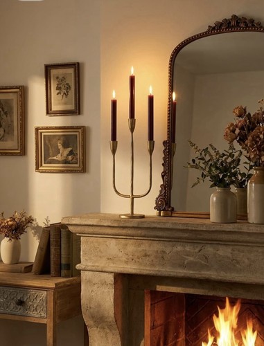 Candelabra brass candlestick - candelabra,