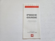VAUXHALL NOVA ASTRA CAVALIER CARLTON GTE GSI PRICE LIST SALES BROCHURE OCT 1988