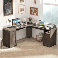 168 CM L-shaped Computer Desk Modern Office Desk