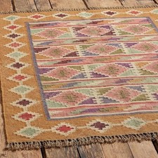 Handwoven Kilim Wool Jute Area