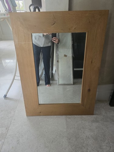 Large oak framed mirror - large,