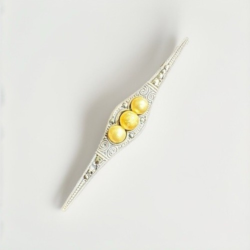 Antique 850 silver brooch with - 850,