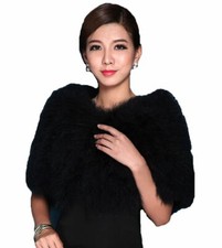 Real Ostrich Feather Fur Shawl