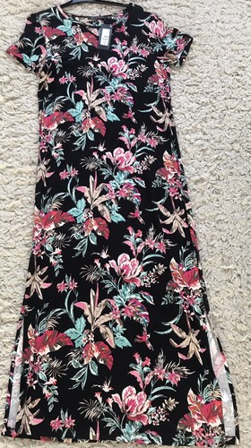Black jersey floral - black,