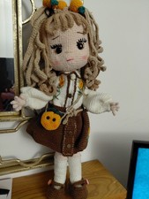 Crocheted Wired  Apricot Doll