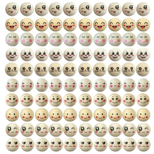 100 pcs wooden ball - 100,