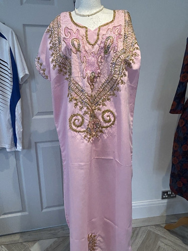 Women pink satin kaftan - women’s,