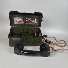 WW2 ERA BRITISH ARMY FIELD PHONE TYPE SET H MKIII WITH MORSE KEY