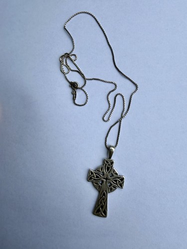 Sterling silver celtic cross - silver,