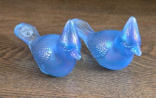 Vintage fenton iridescent blue - vintage,