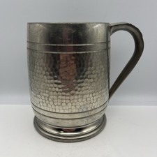 Vintage Hammered Knighthood Old English Pewter Tankard Beer Mug-11.5 cm High