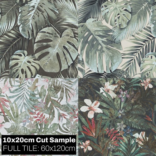 Cut sample tile botanical - cut,