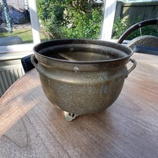 Huge Vintage Ornate Trio Footed Brass Plant Pot Home Garden Planter Jardiniere