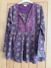 Anokhi for East Indian Cotton Block Print Tunic Pink Size 12