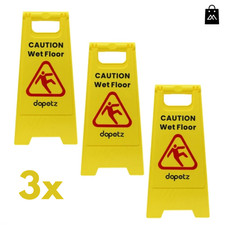 3x Yellow Wet Floor Sign 610mm