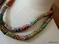 Venetian Glass Trade Beads Millefiori Africa Strand Antique Rare Spectacular