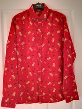 Livergy Mens Christmas Red Gingerbread Man Shirt -  M 15.1/4 Exc Con