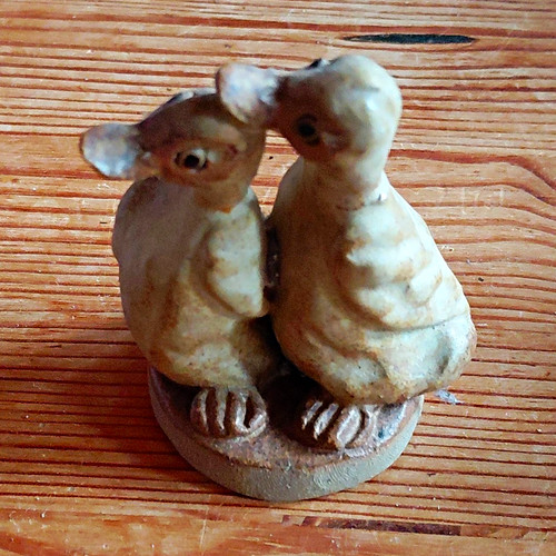 Ceramic duck figurine beige - beige, &