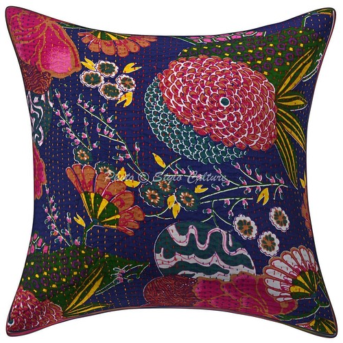 Decoraive kantha cushion cover - kantha,