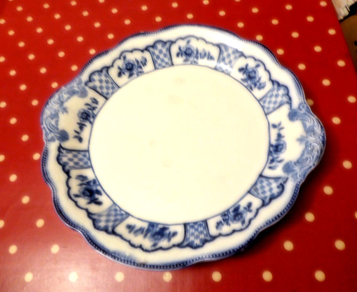 Vintage large platter - , blue