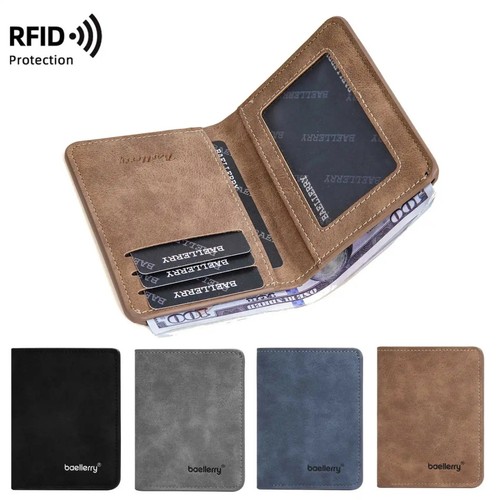 Mens leather wallet rfid safe - leather,