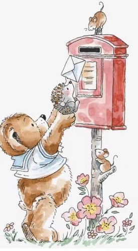 Christmas teddy and hedgehog - teddy,
