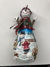 Light Up Fibre Optic Colour Changing Snowman Christmas Decoration B&Q Approx. 8"