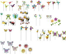 Garden Metal Ornaments Butterfly Frog Flower Bees Duck Fairy Windchimes Stakes