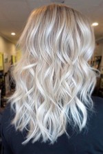 Women Ombre Ash Platinum Blond  Wave Wig 100% Human Hair 13x4 Lace Front Wigs