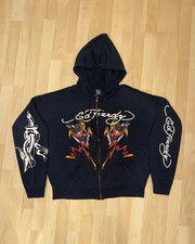 Ed hardy zip up Hoodie Navy