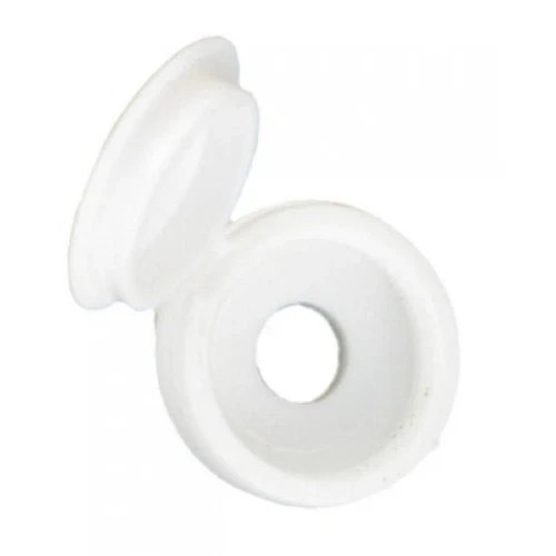 White plastic screw cover - plastic,