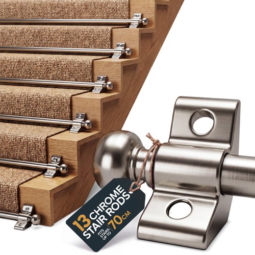 Stair rods pack - rods, chrome
