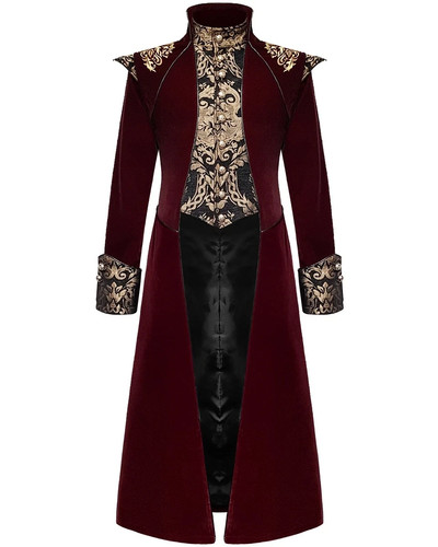 Gold damask red velvet - gold,