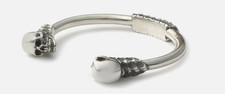 Hallmarked 925 Silver Vertebrae Skull Bangle – 55g - The Great Frog London 