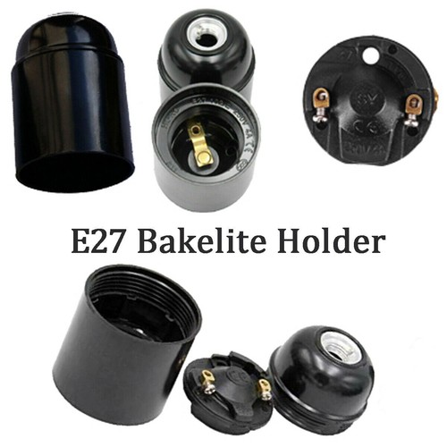 Black bakelite lamp holder - lamp,