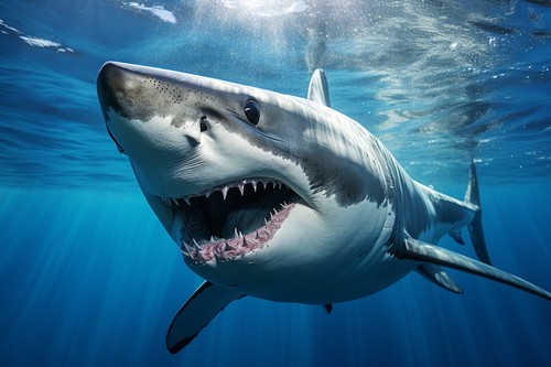 Great white shark canvas - white,