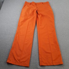 J. Lindeberg Mens Golf Trousers 33x32 Orange Regular Straight Zip Fly W33 L32
