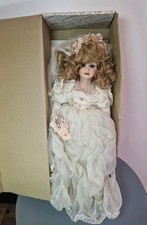 Porcelain Doll 17-inch Alberon Collection Diane Bride Doll With Stand And In Box