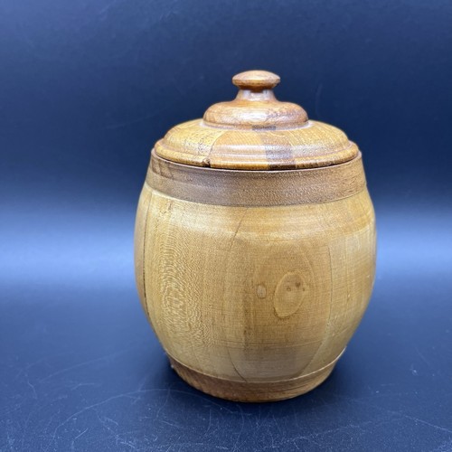 Wooden tobacco jar - jar, lid