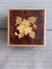 VINTAGE HANDMADE ITALIAN SORRENTO INLAID FLORAL WOODEN BOX TRINKETS KEEPSAKES