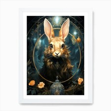 Rabbit In A Clock Art Print