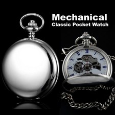 Silver Mechanical Pocket Watch
