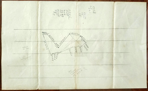 Antique hand drawn land survey - antique, hand-drawn