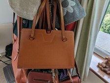 ??Vintage C.O.D Paris b87 Handbag Tan Leather Made in France??