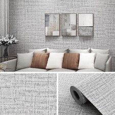 10M Plain Grey Linen Textured