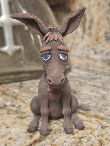 Sad donkey figurine sculpture - figurine,